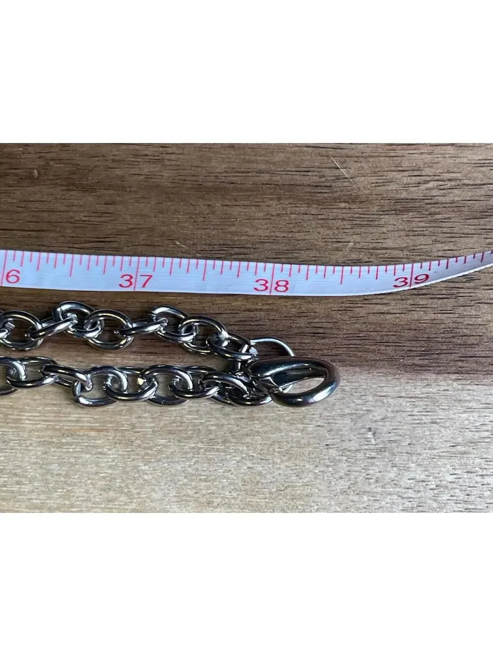 Vintage Silver Tone Chain Belt with Turquoise Square Accents 28